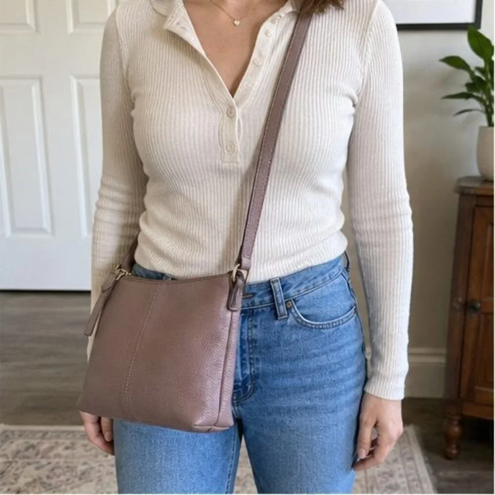 Burgundy Quilted Crossbody Bag
